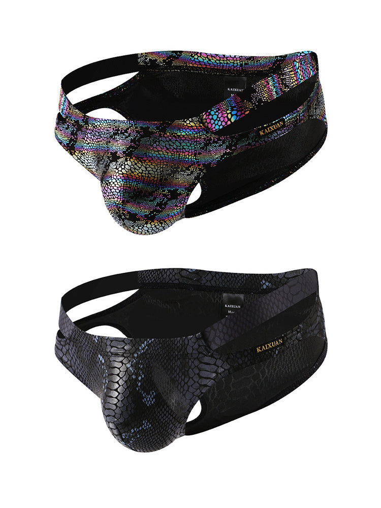 2-pack Men's Snake Print Hollow Briefs