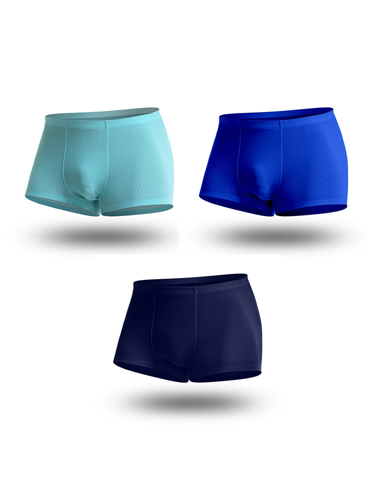 3 Pack Men's Seamless U Convex Pouch Trunks