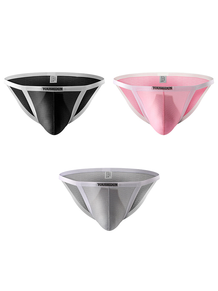 3-pack Men's Low Waist Sexy Narrow Hem Breathable Briefs