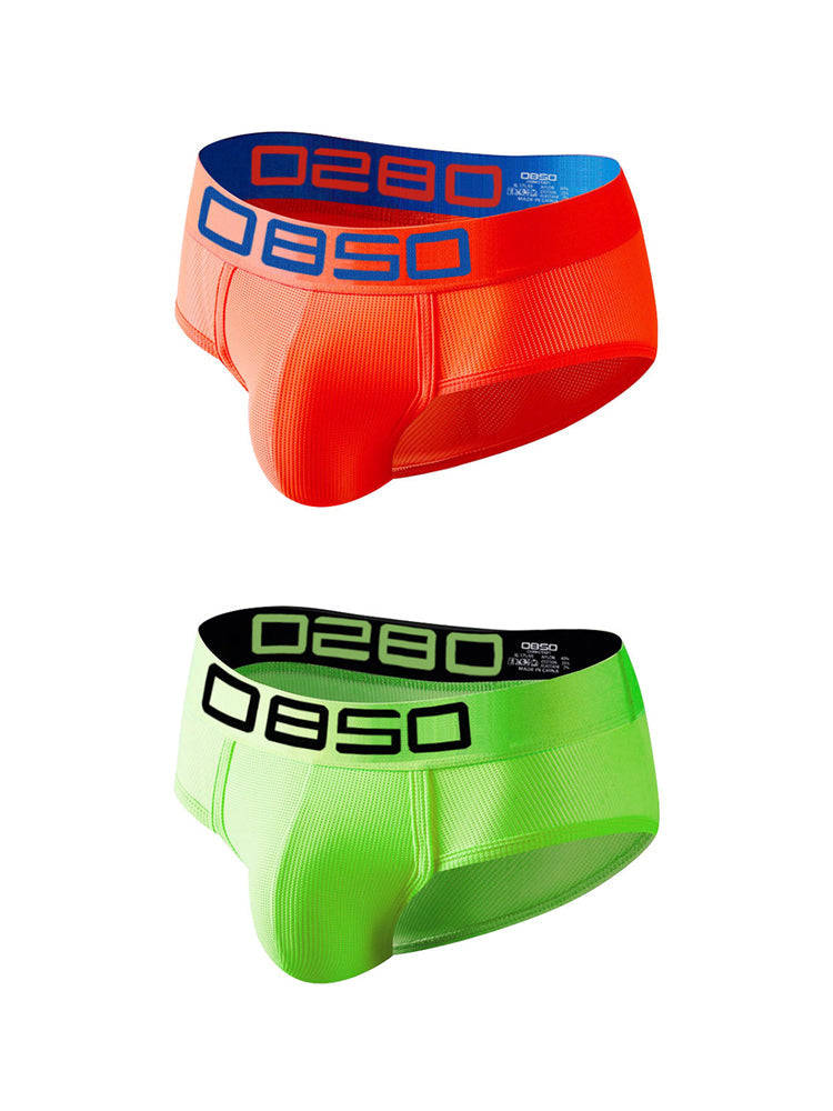 2 Pack Men's Comfortable Breathable Sports Solid Color Briefs