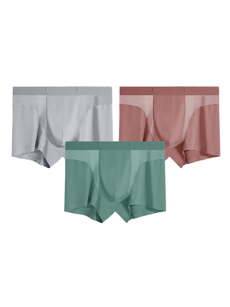 3 Pack Men's 3D Pouch Seamless Modal Trunks
