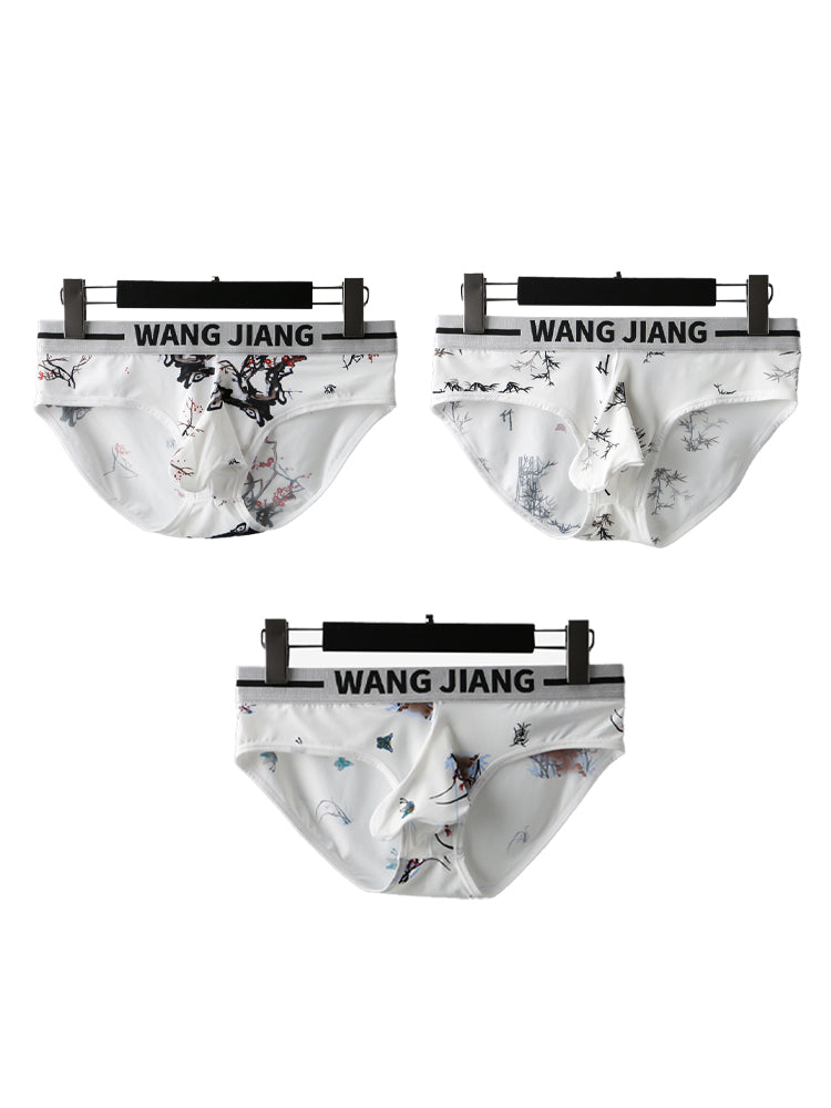 3 Pack Men's Ice Silk Dual Pouch Briefs