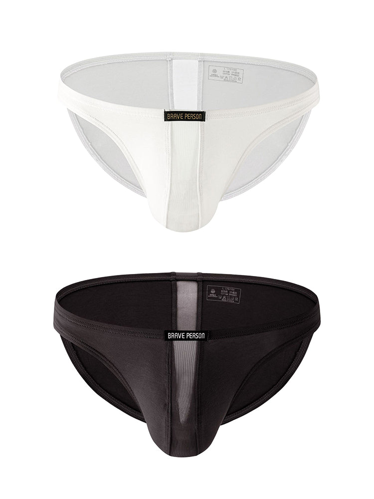 2 Pack Men's Solid Sexy Low-Rise Briefs