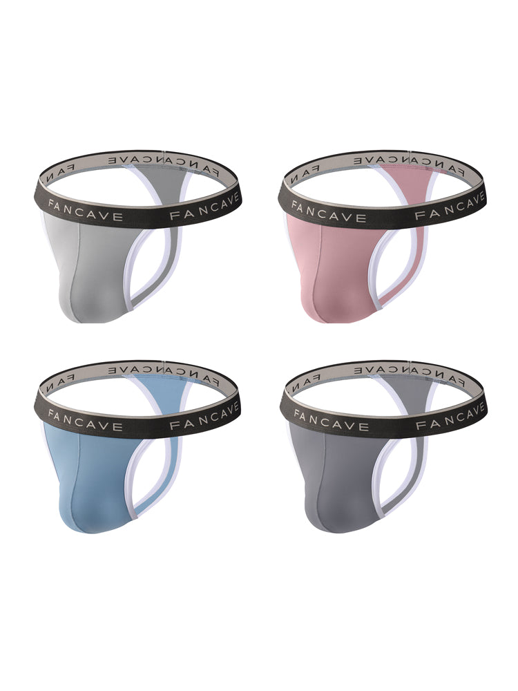 4 Pack Men's Ultra-Lightweight Sheer Icy Mesh Thongs