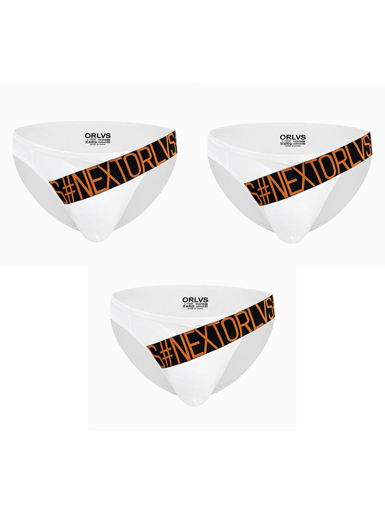 3 Pack Men's Low Rise Cotton Sexy Fashion U Convex Comfort Briefs