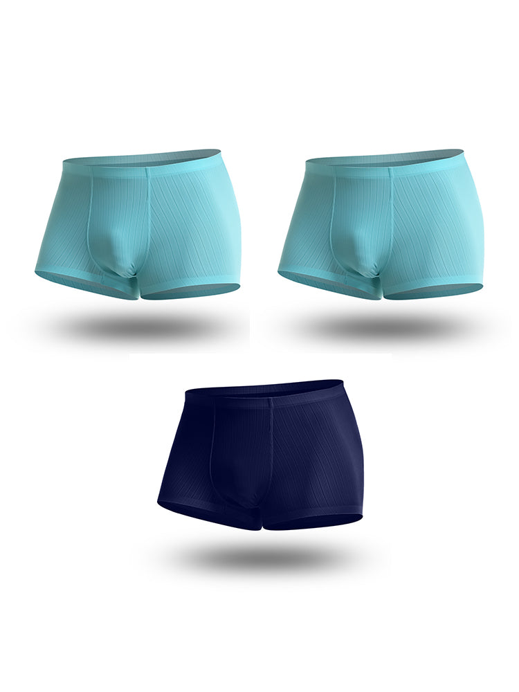 3 Pack Men's Seamless U Convex Pouch Trunks