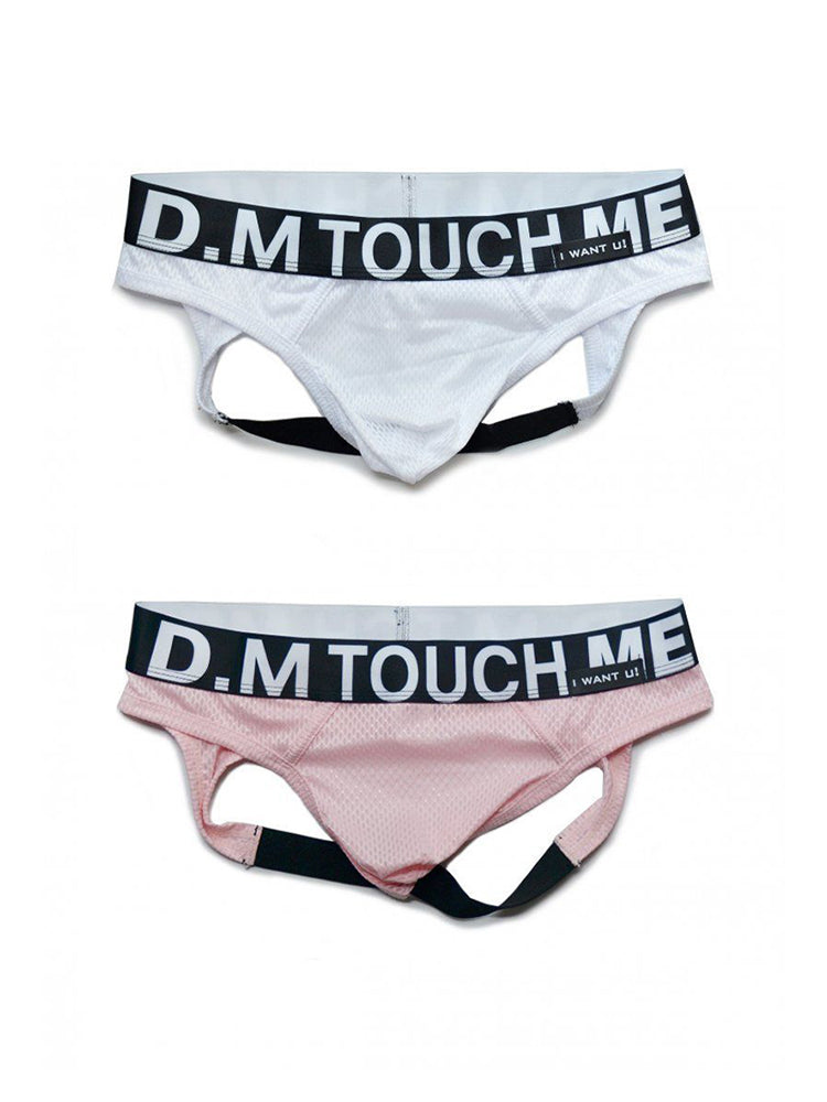 2 Pack Men's Low Waist Mesh Nylon Breathable Jockstrap