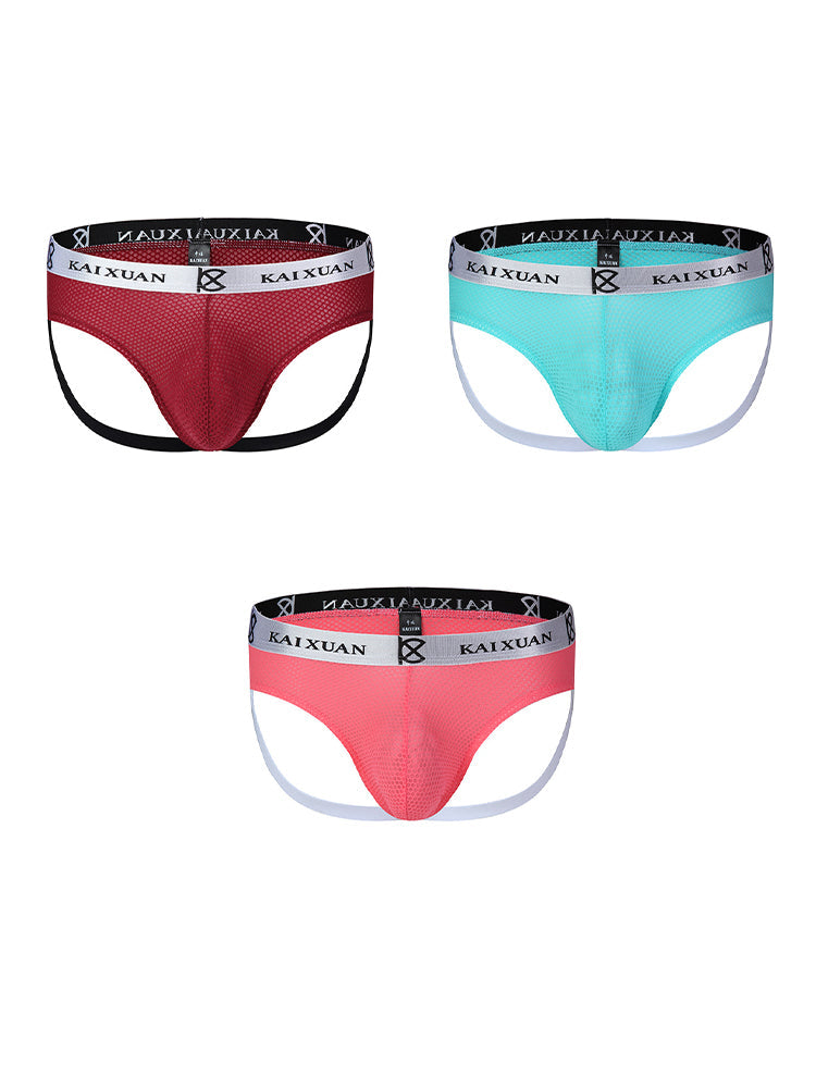 3 Pack Men's Soft Elastic Comfortable Breathable Low Waist Sexy Thong