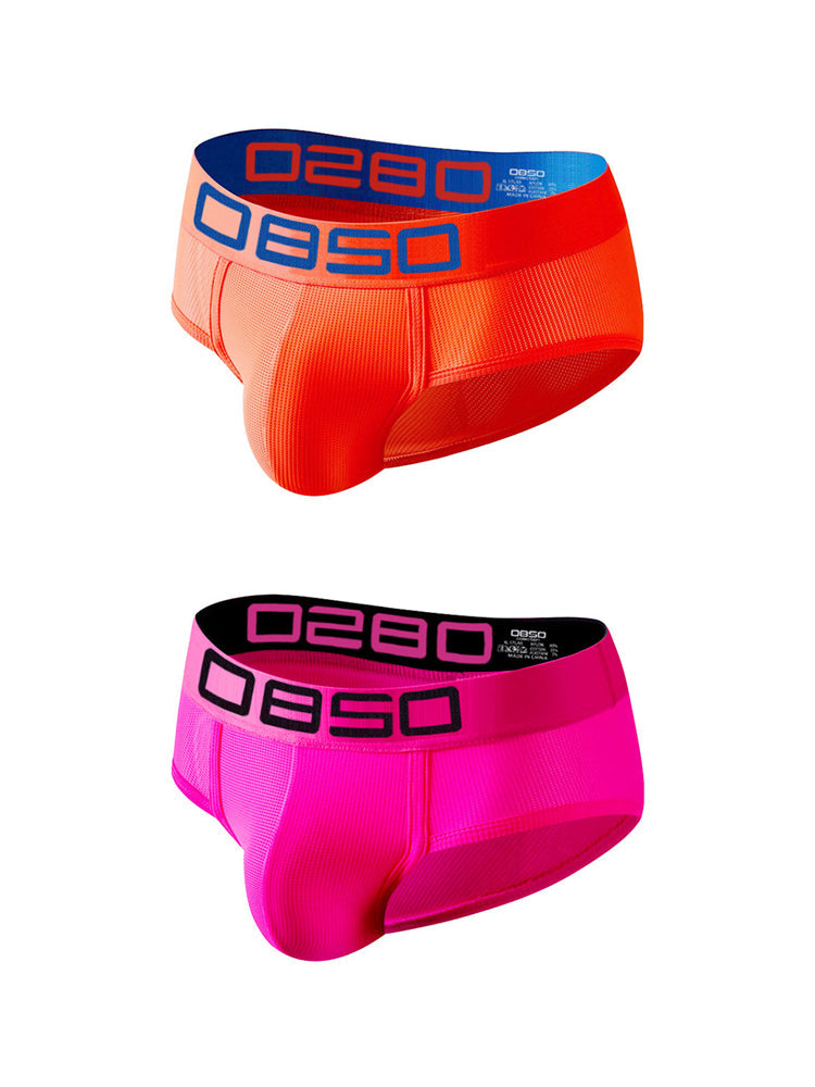 2 Pack Men's Comfortable Breathable Sports Solid Color Briefs