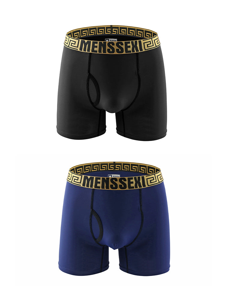 2 Pack Men's Sexy Sports Ice Silk Boxer Briefs