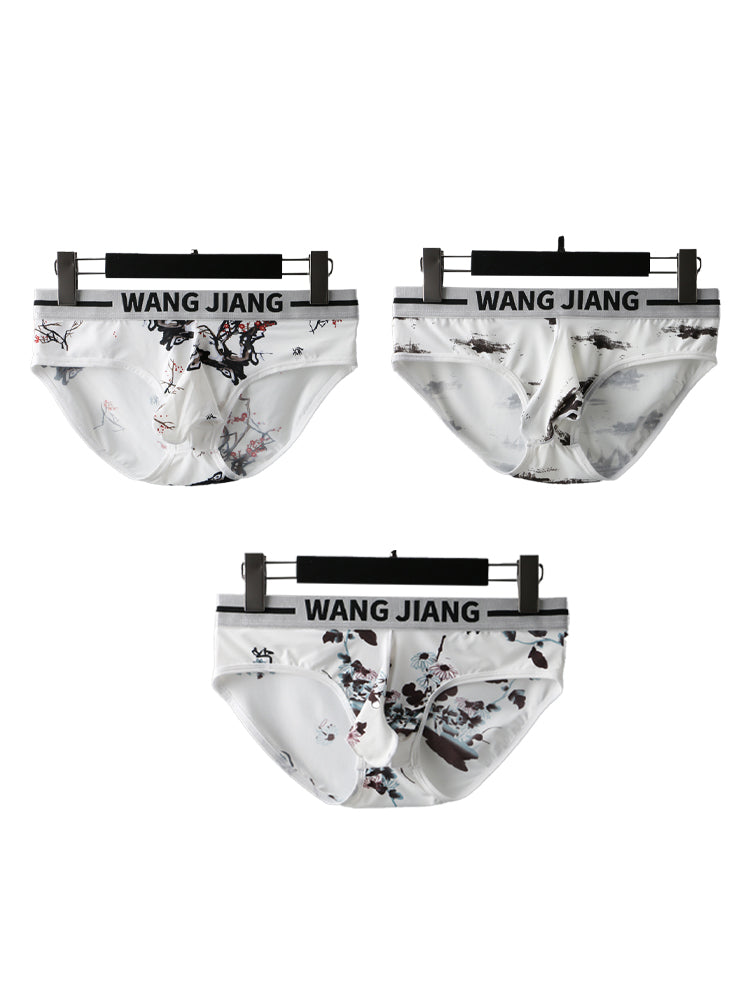 3 Pack Men's Ice Silk Dual Pouch Briefs