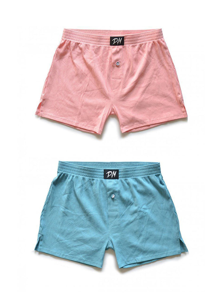 2 Pack Low-Rise Cotton Casual Solid Boxers