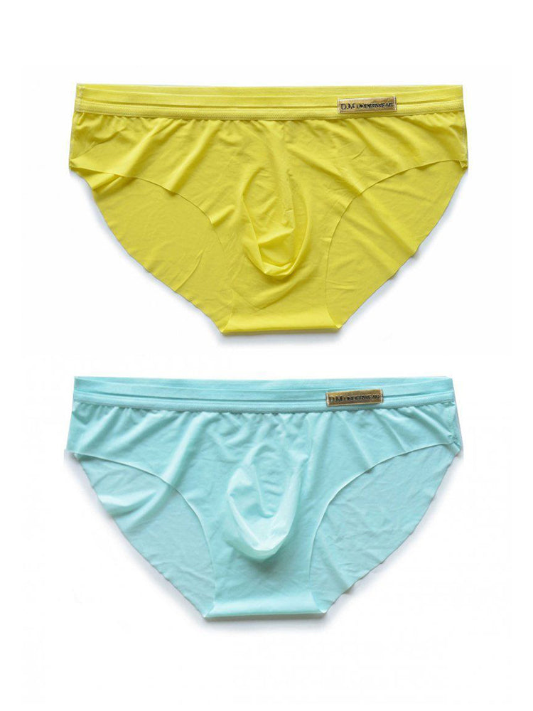 2 Pack Men's Low-Rise Sexy Solid Quick-Dry Briefs