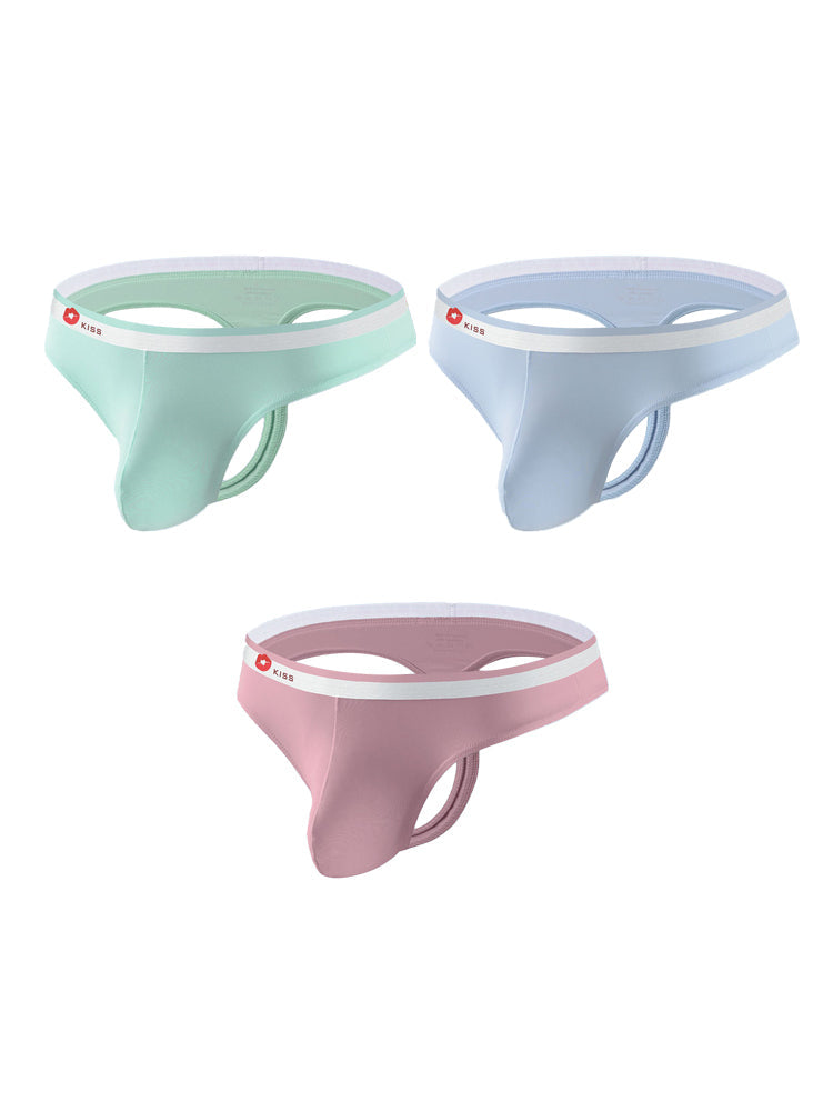 3 Pack Men's U-Pouch Ice Silk Sexy Thong