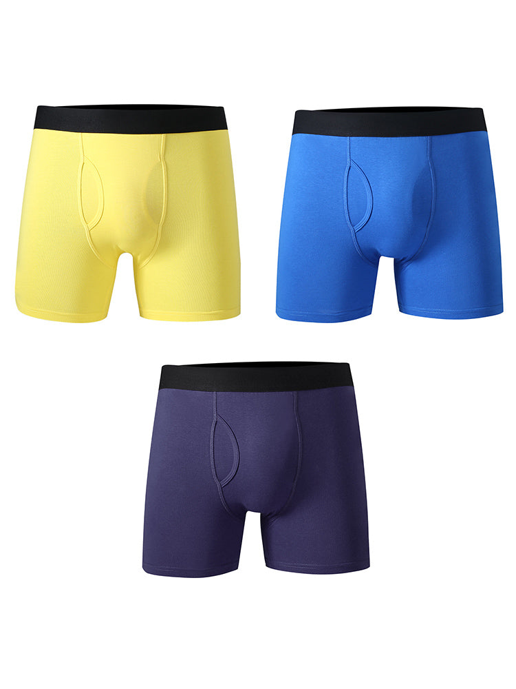 Men's Cotton Long-Length Anti-Chafing Boxers Briefs & Midway Briefs