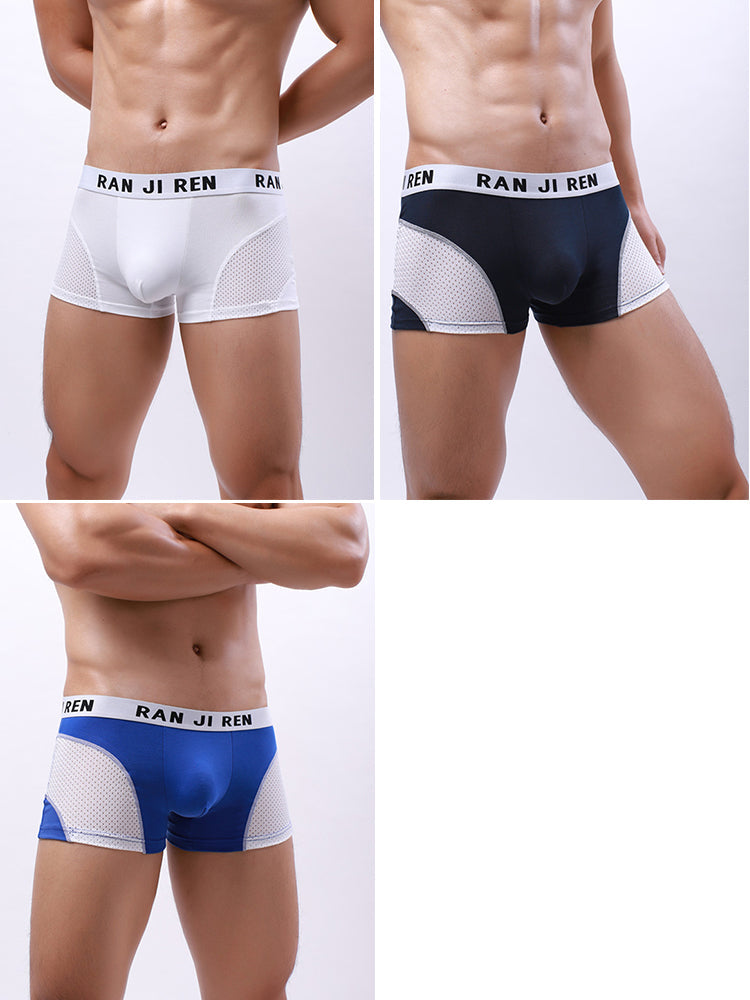 3 Pack Men's Minimalist Cool-Touch Cotton Trunks