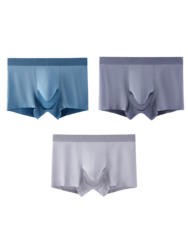3 Pack Men's Separation Design Seamless Antibacterial Breathable Trunks