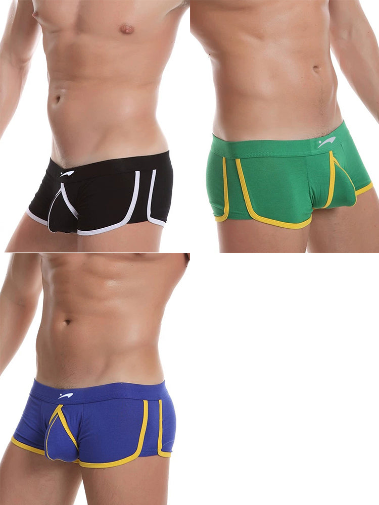 3 Pack Men's Modal U-convex Large Pouch Arrow Pants Breathable Boxer Briefs