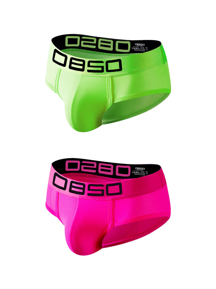 2 Pack Men's Comfortable Breathable Sports Solid Color Briefs