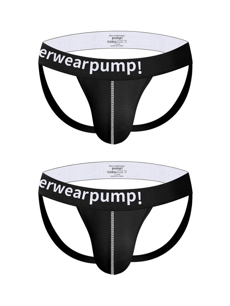 2 Pack Men's Trendy Breathable Sexy Cotton Jockstrap