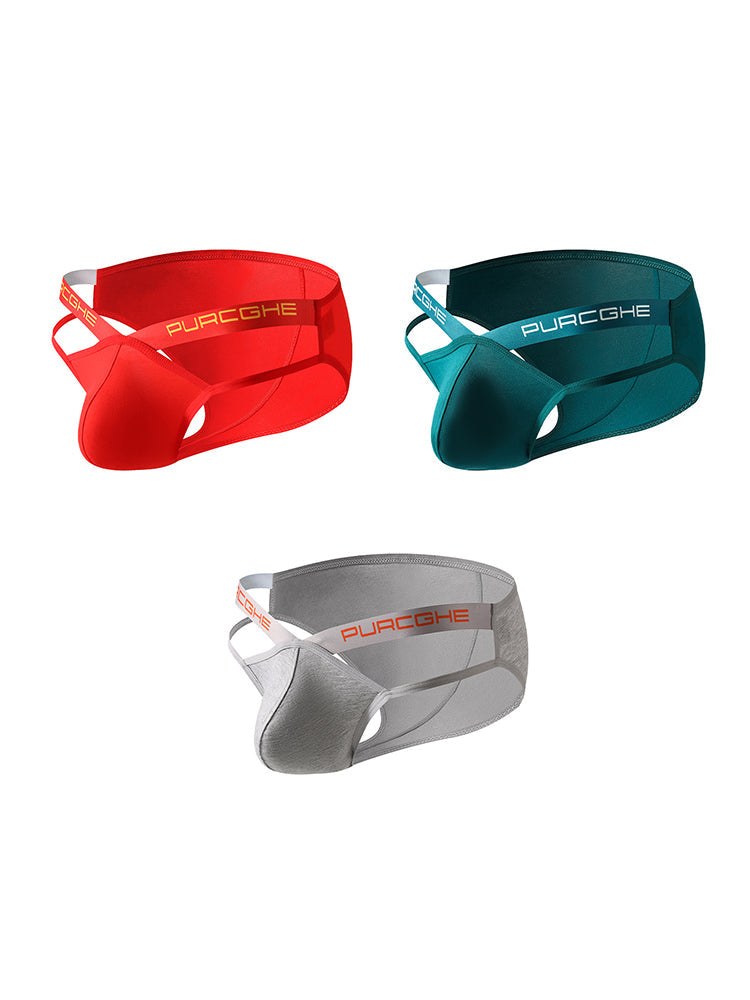 3 Pack Men's Low-Rise Sexy Hollow-Out Bikinis