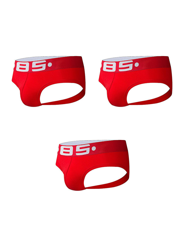 3 Pack Men's Sport Solid Low-Rise Jockstraps