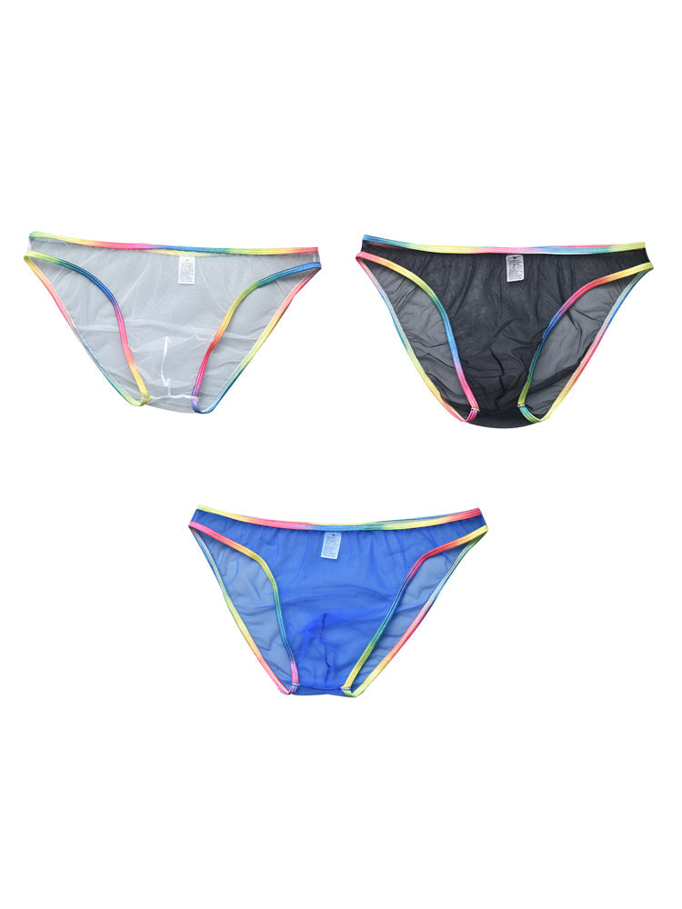3-pack Men's Ultra-sheer Rainbow-edge Mesh Briefs