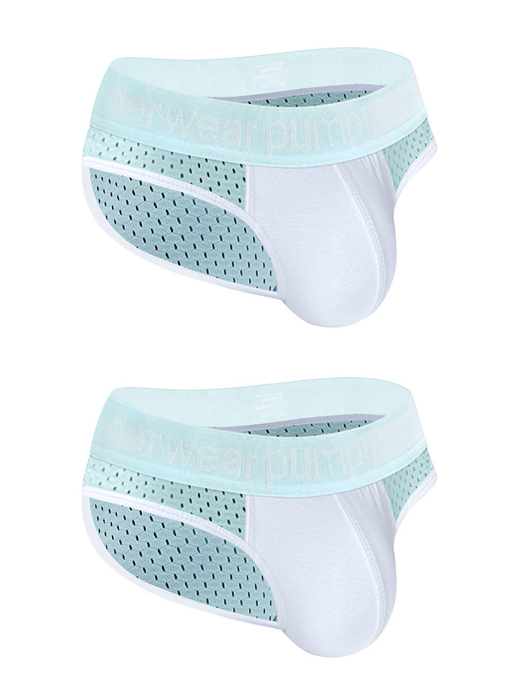 2 Pack Men's Mesh Loose Fit Sport Low-Rise Briefs