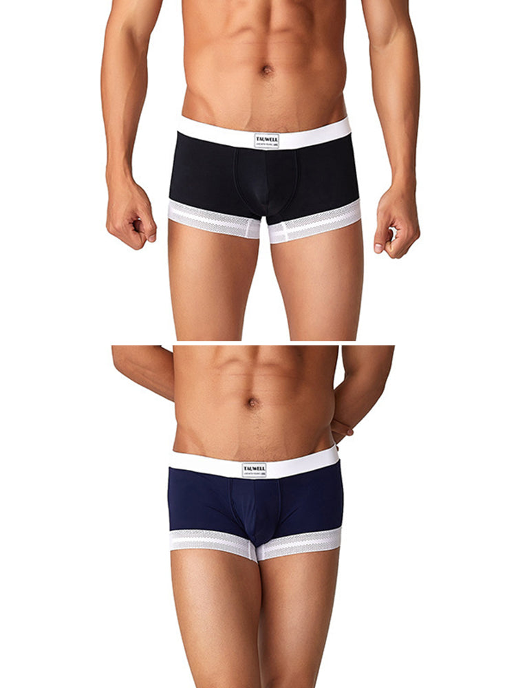 2 Pack Men's Ice Silk Lace Cuff Trunks