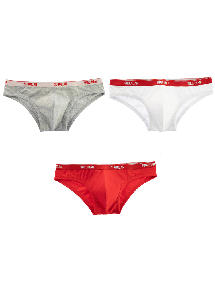 3 Pack Men's Cotton Ultra-Narrow Waistband Sexy Breathable Briefs