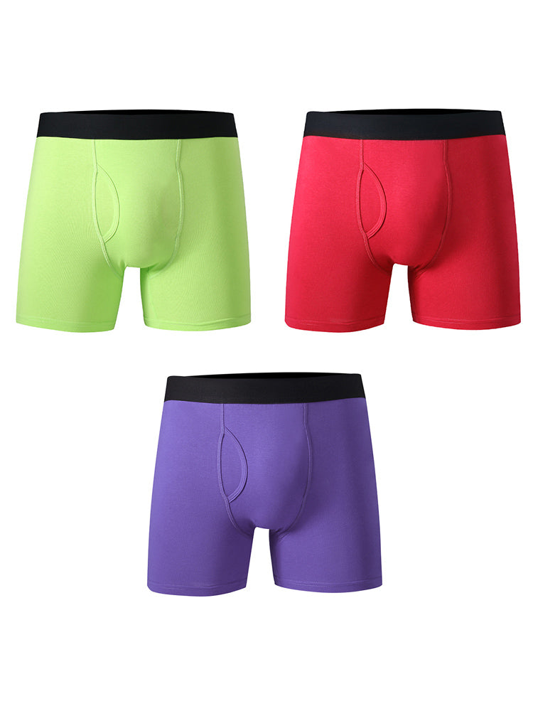 Men's Cotton Long-Length Anti-Chafing Boxers Briefs & Midway Briefs