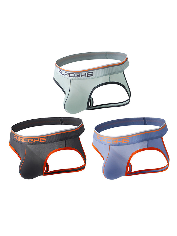 3 Pack Men's Low-Rise Ice Silk Jockstrap
