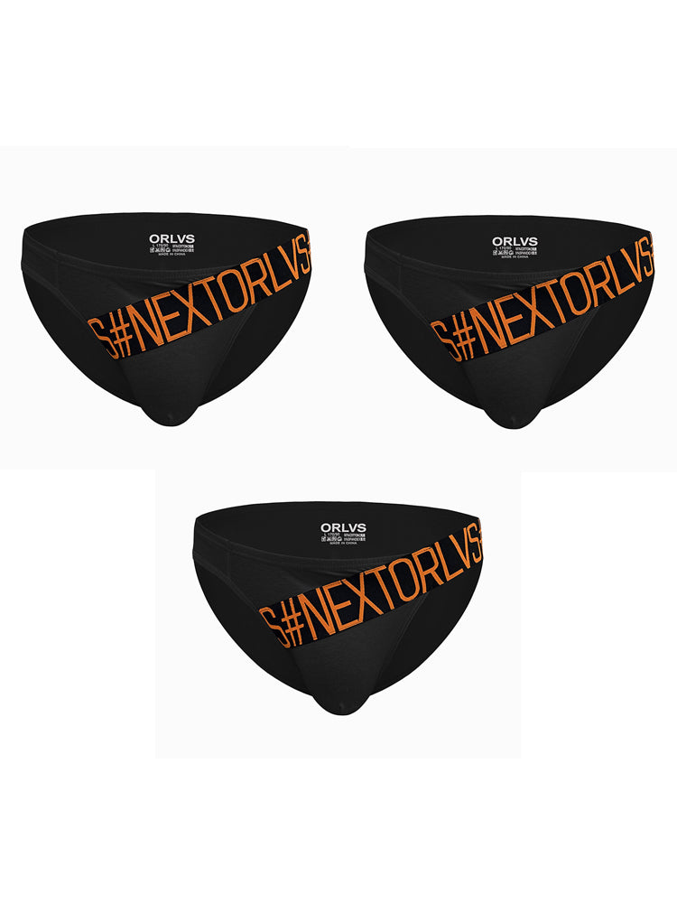 3 Pack Men's Low Rise Cotton Sexy Fashion U Convex Comfort Briefs