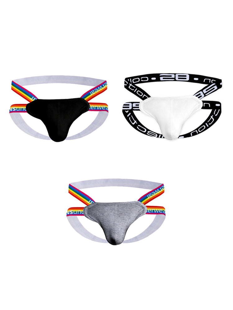 3-pack Men's Rainbow Cotton Thong