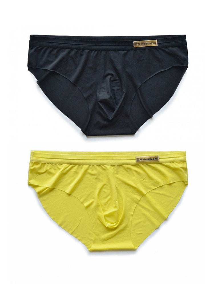 2 Pack Men's Low-Rise Sexy Solid Quick-Dry Briefs