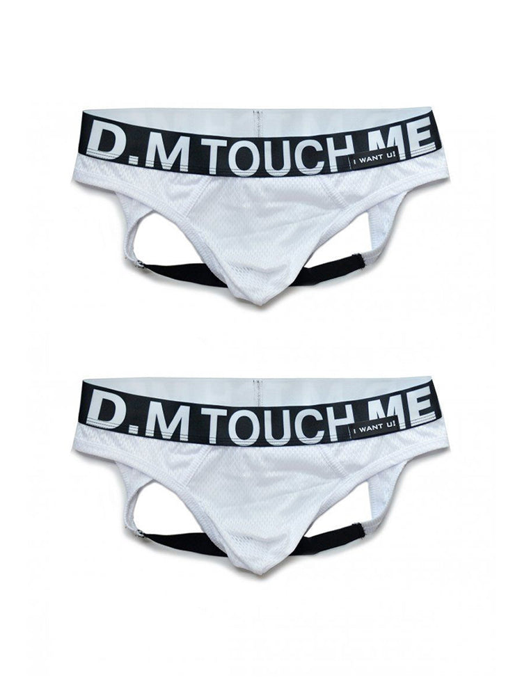 2 Pack Men's Low Waist Mesh Nylon Breathable Jockstrap