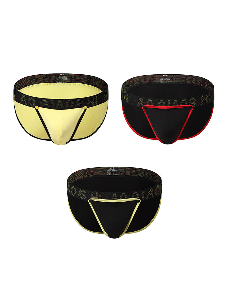 3 Pack Men's Large Pouch Button Waistband Briefs