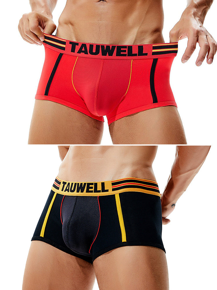 2 Pack Men's Low-Rise Cotton Breathable Trunks Suitable for Sports