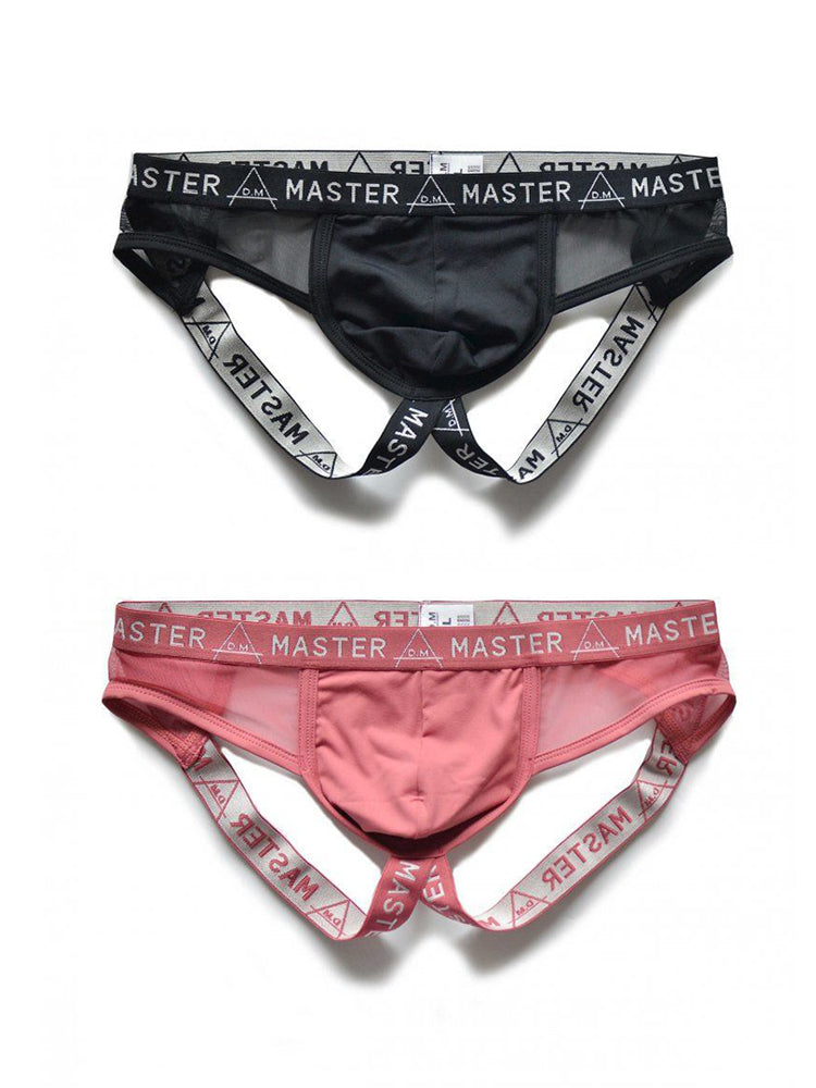 2 Pack Men's Low-Rise Sexy Double Strap Jockstrap