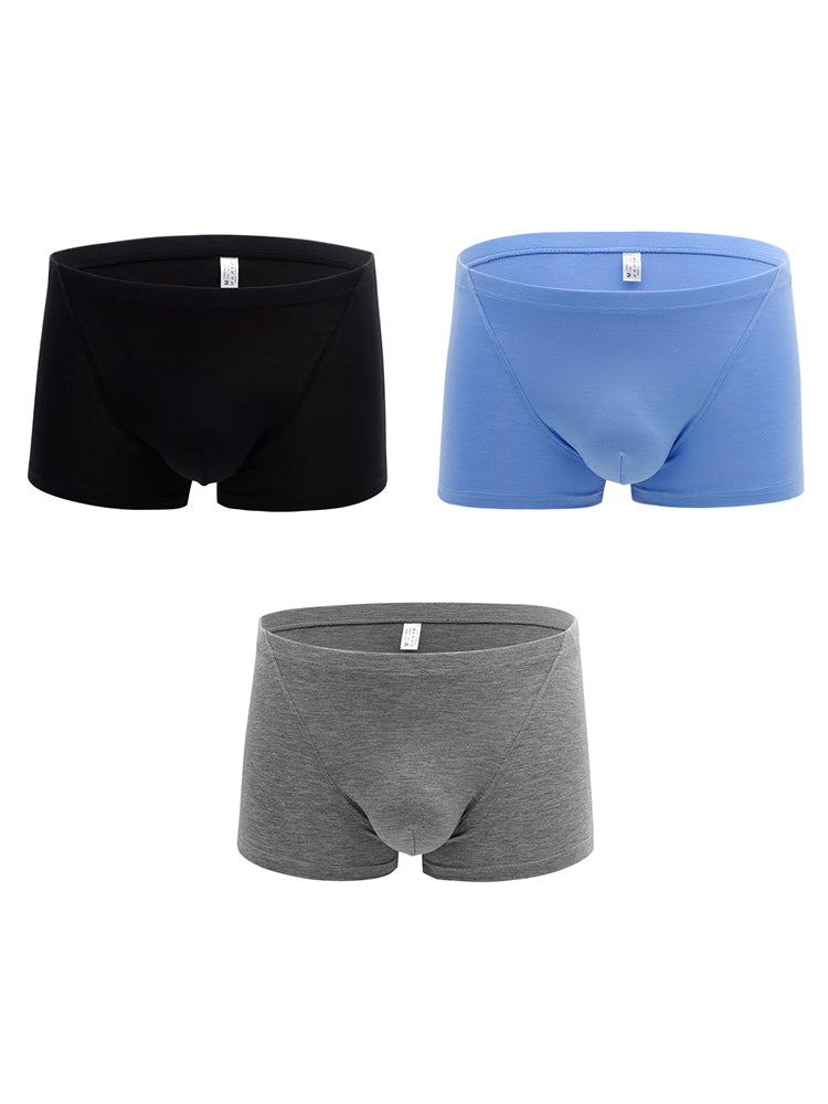 3-pack Men's Bamboo Fiber U-pouch Boxer Briefs