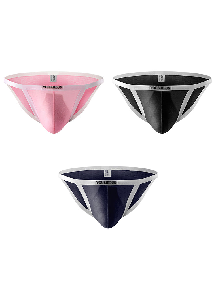 3-pack Men's Low Waist Sexy Narrow Hem Breathable Briefs