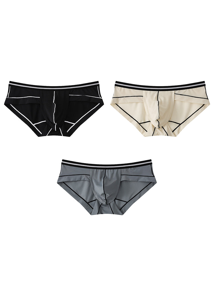 3 Pack Men's Semi-Transparent Comfortable Soft Skin-Friendly Minimalist Briefs