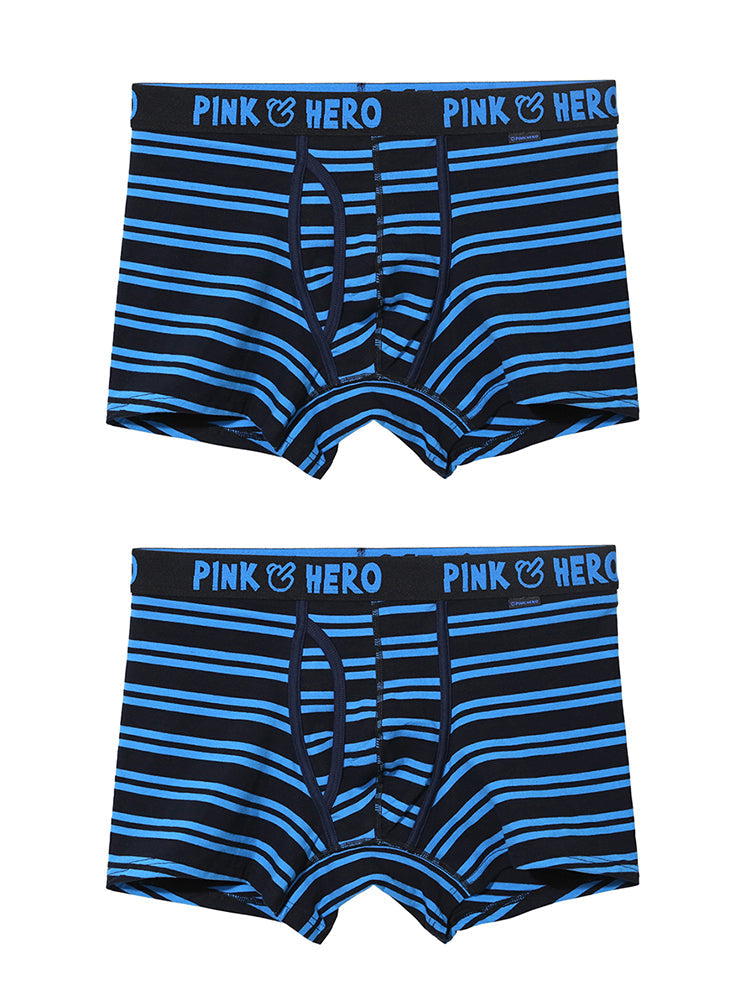 2 Pack European Luxury Brand Personalized Striped Men's Underwear