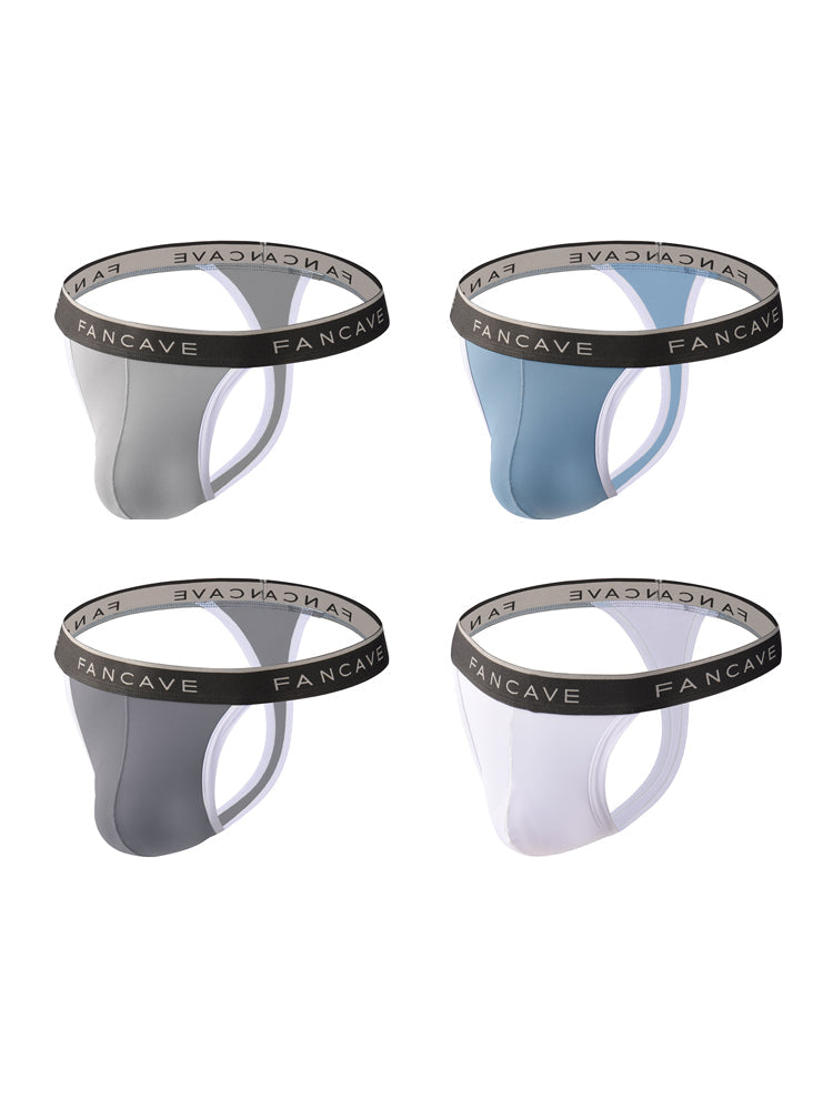 4 Pack Men's Ultra-Lightweight Sheer Icy Mesh Thongs