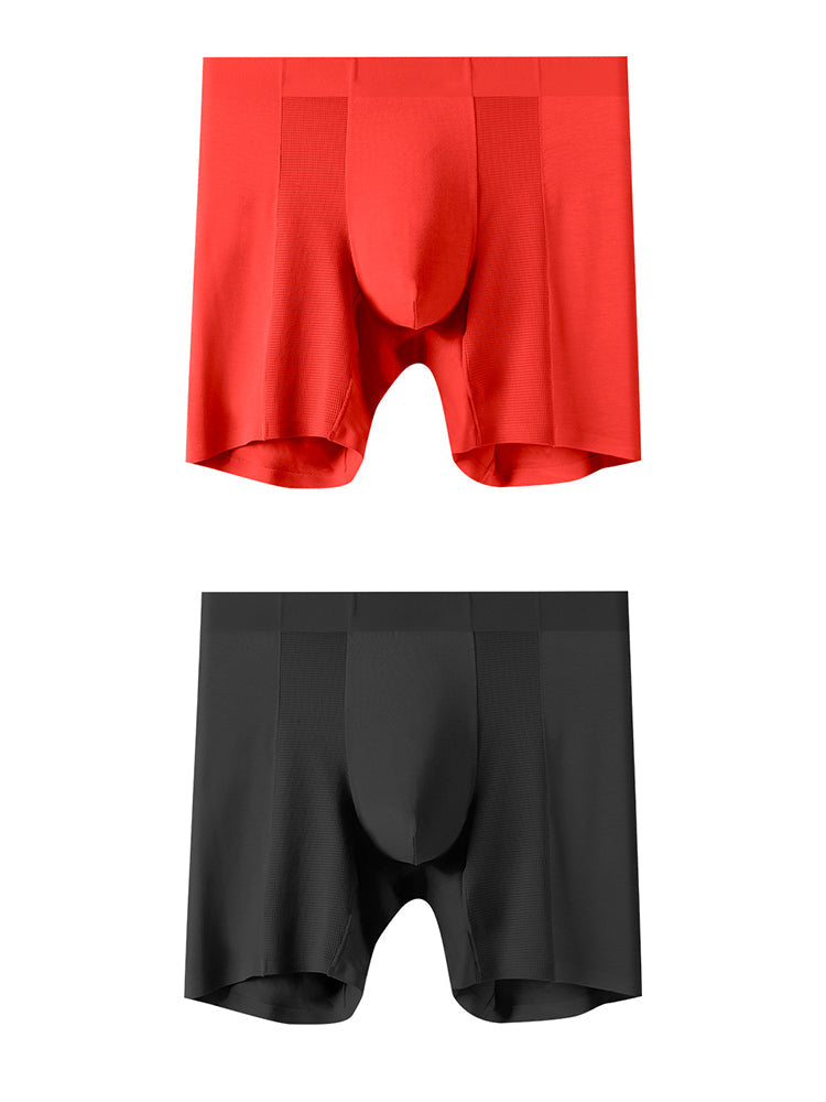 2 Pack Men's Long Athletic Boxer Briefs