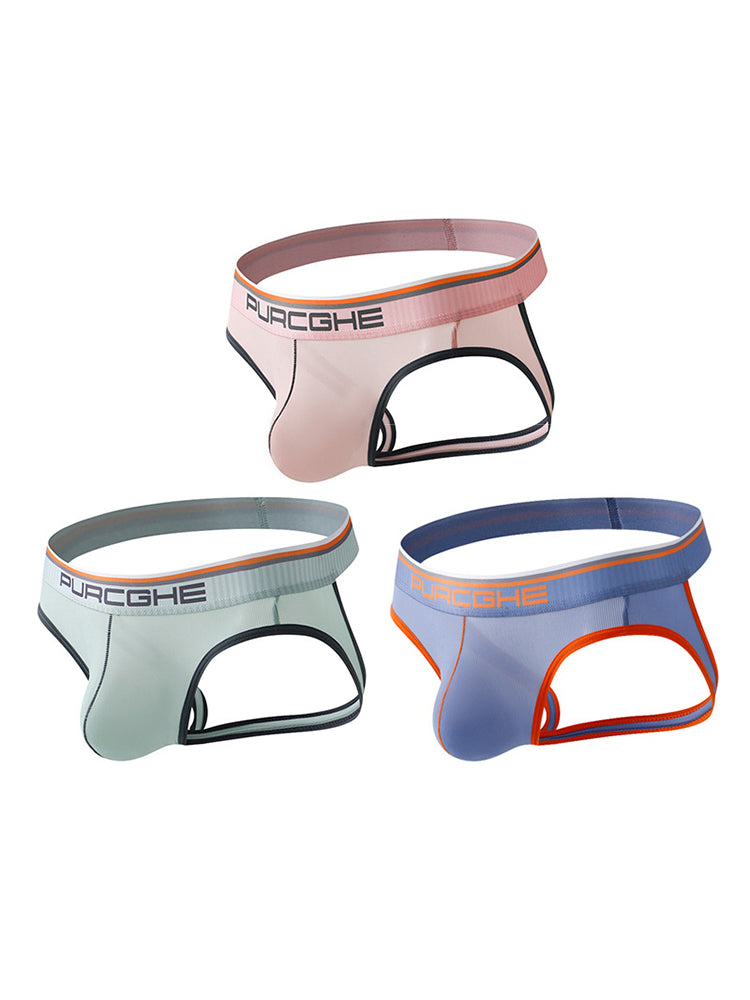 3 Pack Men's Low-Rise Ice Silk Jockstrap