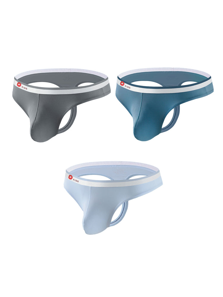 3 Pack Men's U-Pouch Ice Silk Sexy Thong