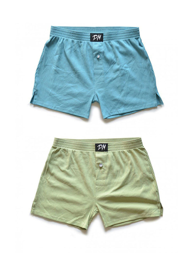 2 Pack Low-Rise Cotton Casual Solid Boxers