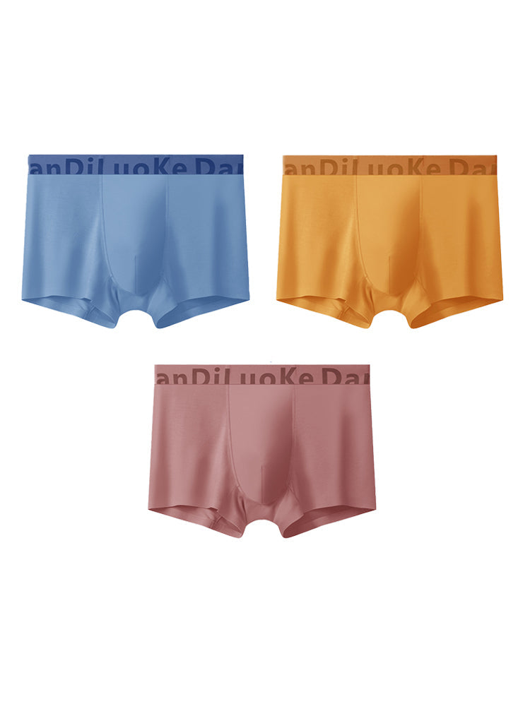 3 Pack Men's Antibacterial Seamless Boxer Briefs