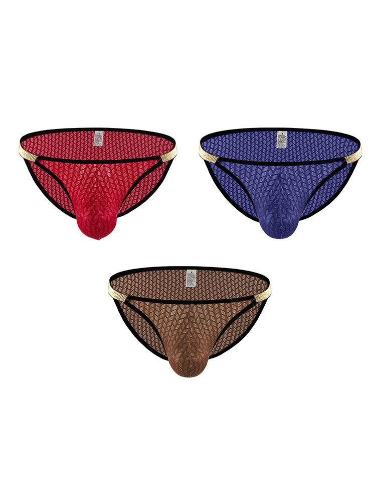 3 Pack Men's Sexy Low-Rise Hip-Lifting Briefs